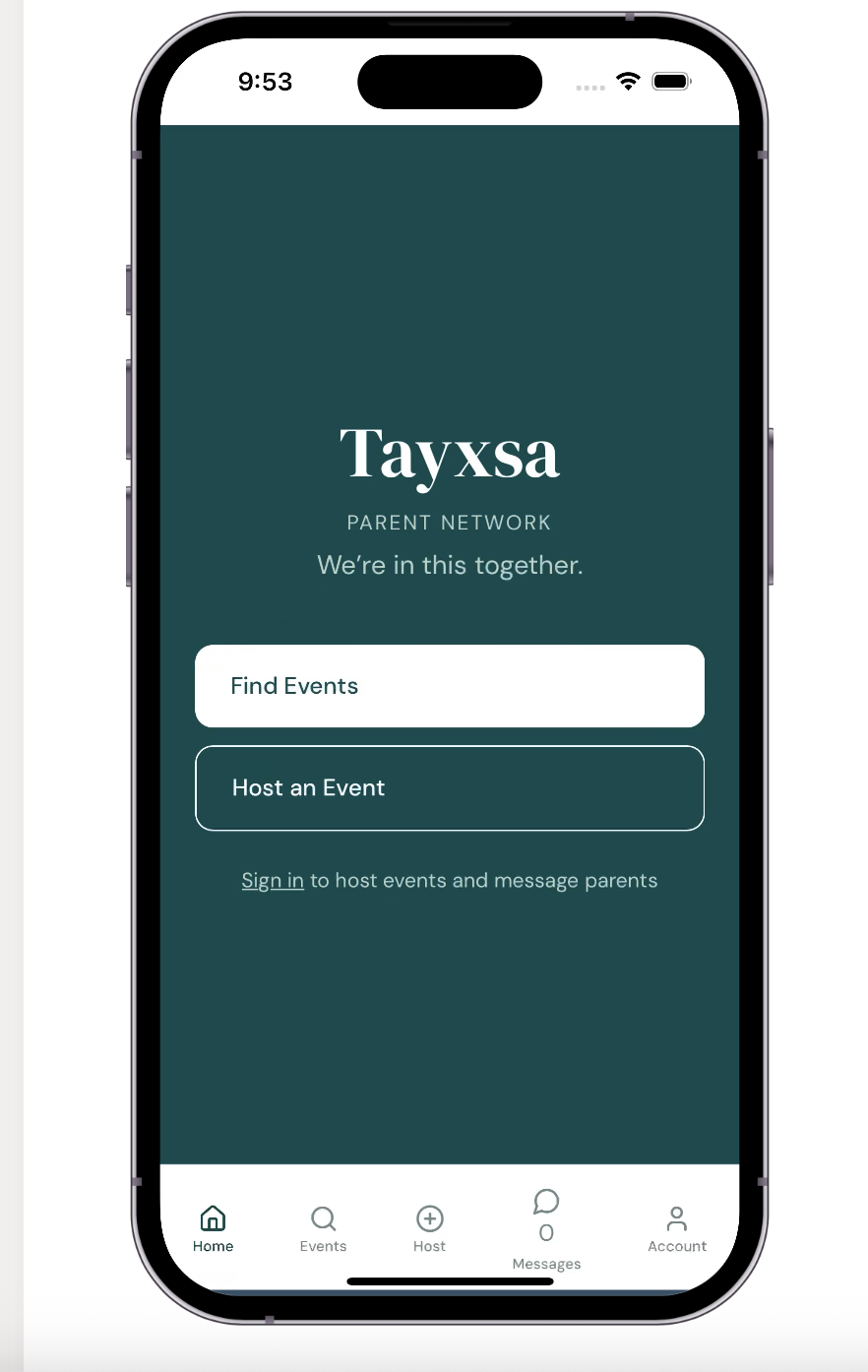 Sign in screen showing user credentials for app login